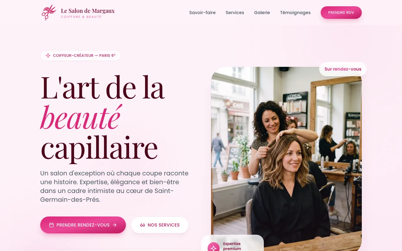 Aperçu du site Le Salon de Margaux — Coiffure & Beauté