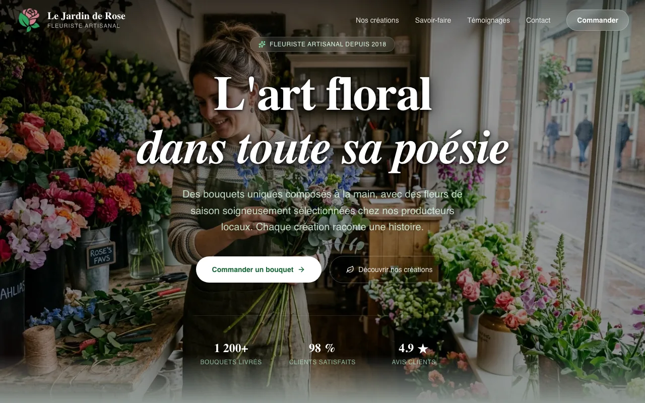 Aperçu du site Le Jardin de Rose — Fleuriste
